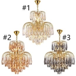 Lámpara colgante de cristal, contemporánea, dúplex, decorativa, de techo
