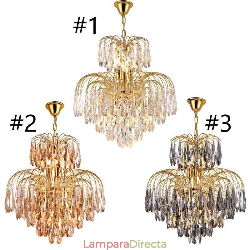 Lámpara colgante de cristal, contemporánea, dúplex, decorativa, de techo