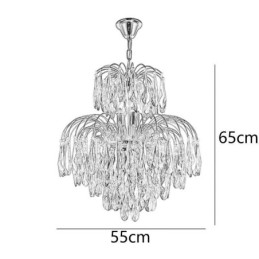 Lámpara colgante de cristal, contemporánea, dúplex, decorativa, de techo