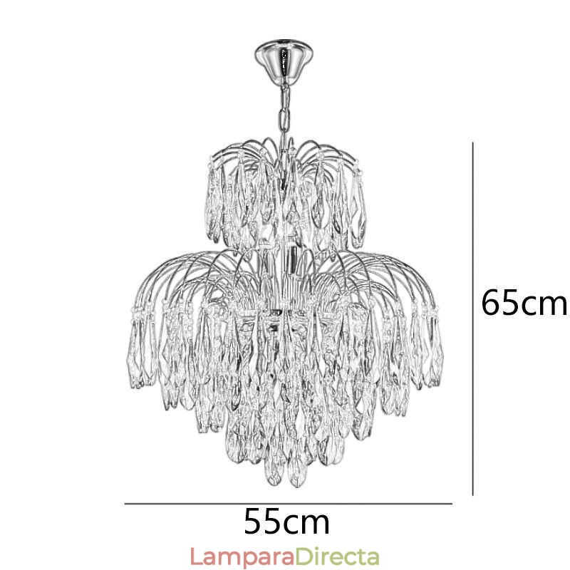 Lámpara colgante de cristal, contemporánea, dúplex, decorativa, de techo