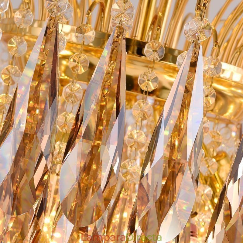 Lámpara colgante de cristal, contemporánea, dúplex, decorativa, de techo