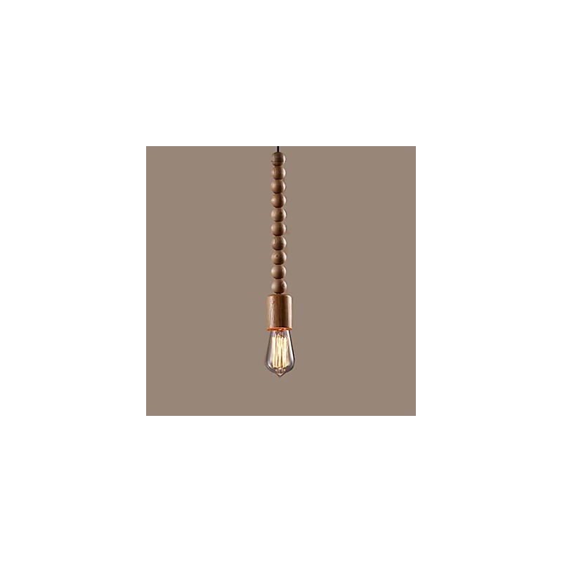 Lámpara de araña estilo mini, tradicional, clásica, de madera y bambú.