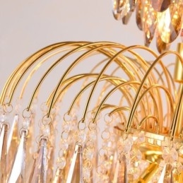 Lámpara colgante de cristal, contemporánea, dúplex, decorativa, de techo