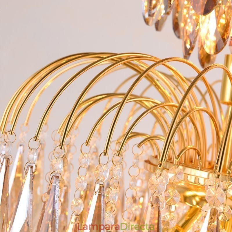 Lámpara colgante de cristal, contemporánea, dúplex, decorativa, de techo