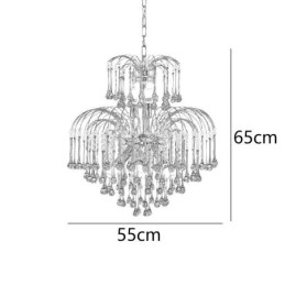 Lámpara colgante de cristal elegante lámpara de techo decorativa dúplex