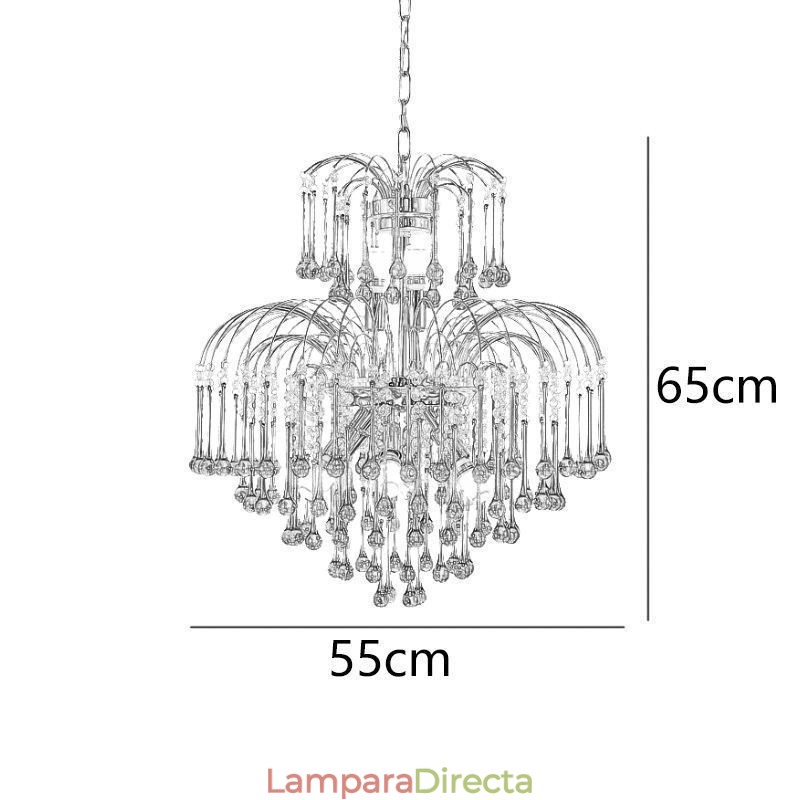 Lámpara colgante de cristal elegante lámpara de techo decorativa dúplex