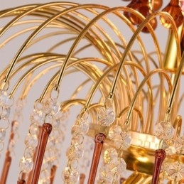 Lámpara colgante de cristal elegante lámpara de techo decorativa dúplex