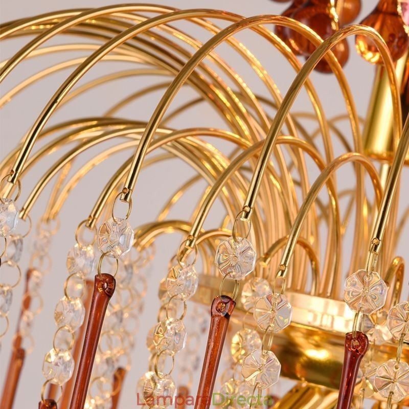 Lámpara colgante de cristal elegante lámpara de techo decorativa dúplex