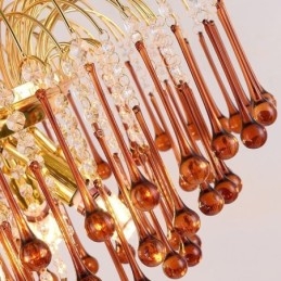 Lámpara colgante de cristal elegante lámpara de techo decorativa dúplex