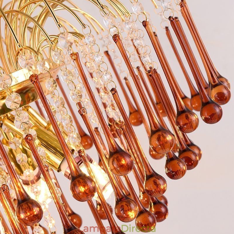 Lámpara colgante de cristal elegante lámpara de techo decorativa dúplex
