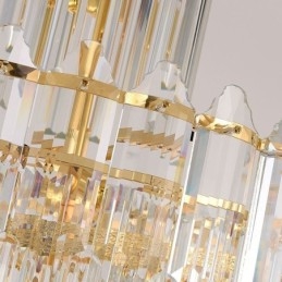 Lámpara colgante de cristal cónico, lámpara de techo decorativa dúplex de lujo