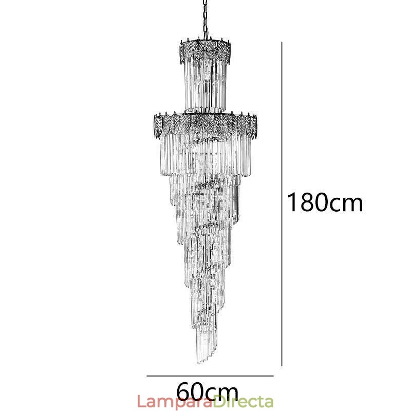 Lámpara colgante de cristal cónico, luz de techo decorativa dúplex