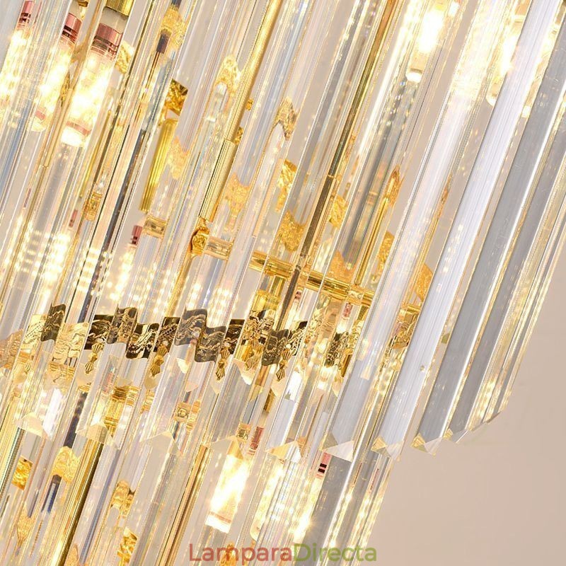Lámpara colgante de cristal cónico, luz de techo decorativa dúplex