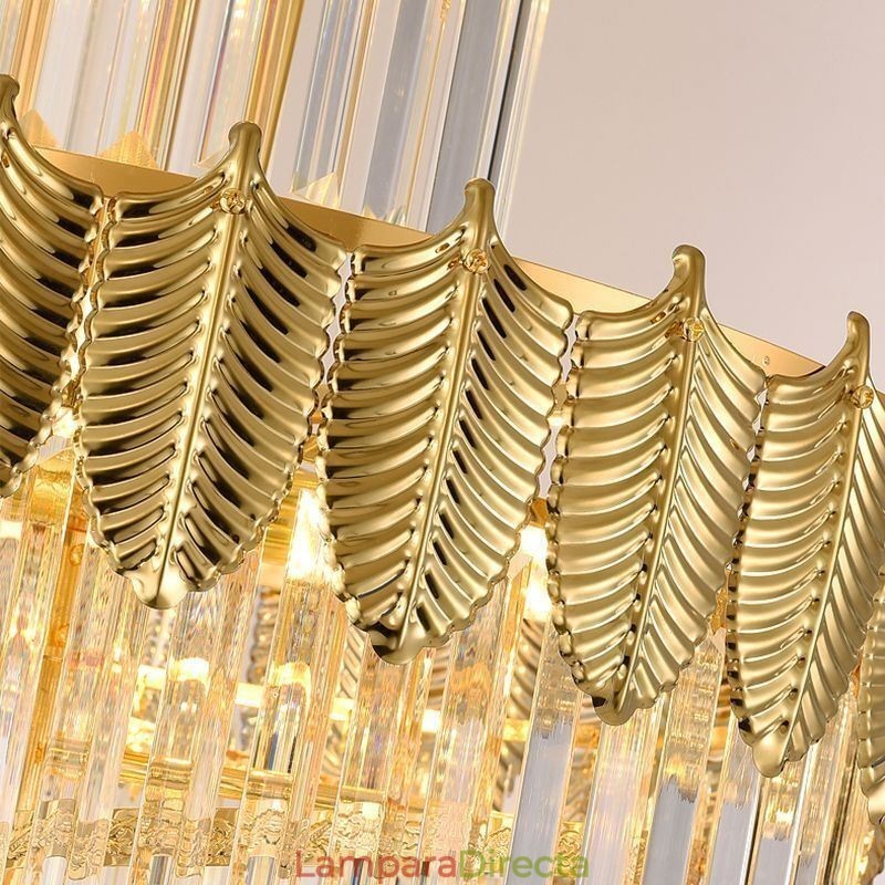 Lámpara colgante de cristal cónico, luz de techo decorativa dúplex