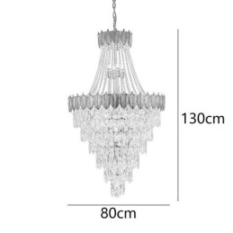 Lámpara colgante de cristal cónico, llamativa lámpara de techo decorativa dúplex