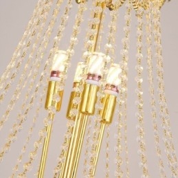 Lámpara colgante de cristal cónico, llamativa lámpara de techo decorativa dúplex