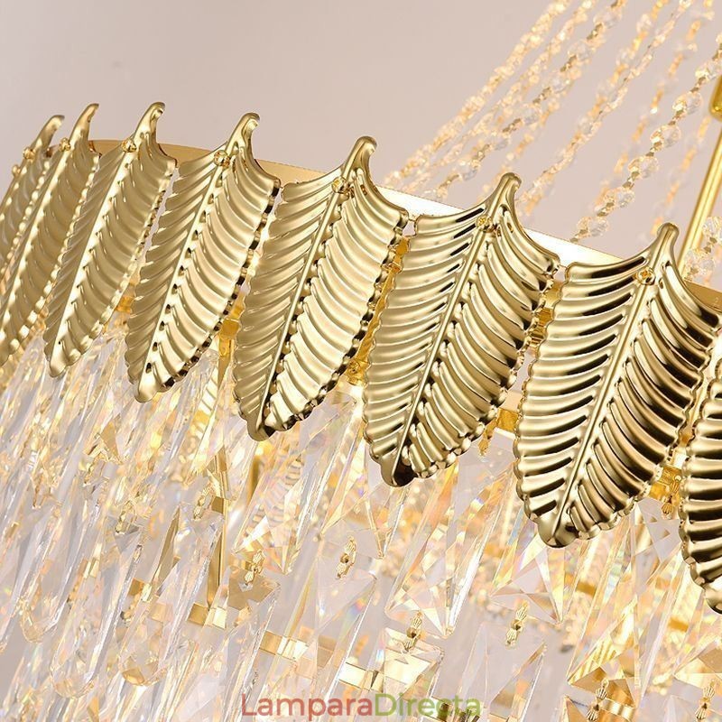 Lámpara colgante de cristal cónico, llamativa lámpara de techo decorativa dúplex