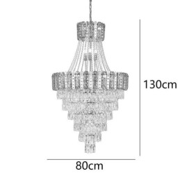 Lámpara colgante de cristal cónico, exquisita lámpara de techo decorativa dúplex