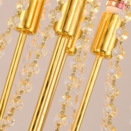 Lámpara colgante de cristal cónico, exquisita lámpara de techo decorativa dúplex