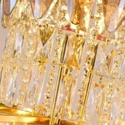 Lámpara colgante de cristal cónico, luz de techo decorativa dúplex de 80 cm