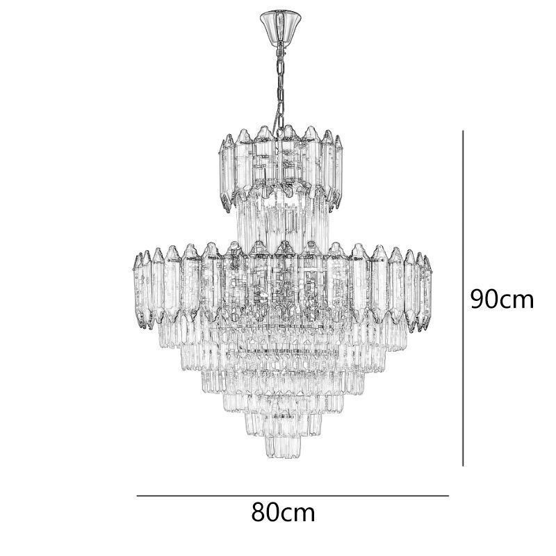 Lámpara colgante de cristal cónico, luz de techo decorativa dúplex