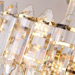 Lámpara colgante de cristal cónico, luz de techo decorativa dúplex