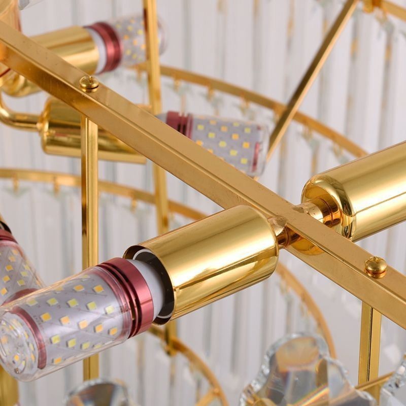 Lámpara colgante de cristal cónico, luz de techo decorativa dúplex
