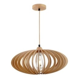 Lámpara de techo de madera de tilo con pantalla ovalada de 17 cm