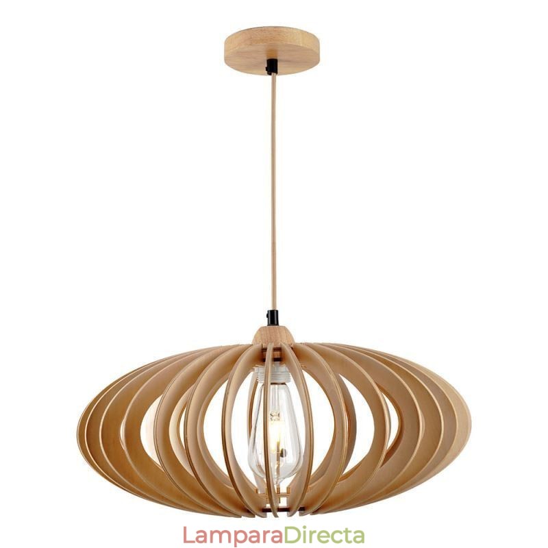 Lámpara de techo de madera de tilo con pantalla ovalada de 17 cm