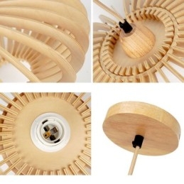 Lámpara de techo de madera de tilo con pantalla ovalada de 17 cm