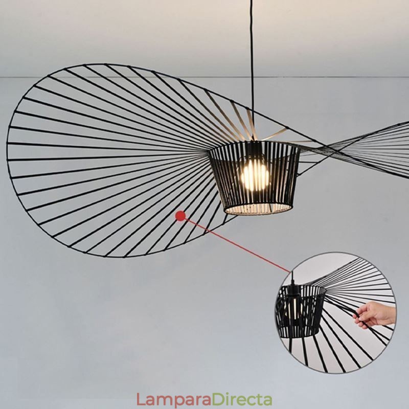 Lámpara colgante moderna simple de hierro con forma de sombrero