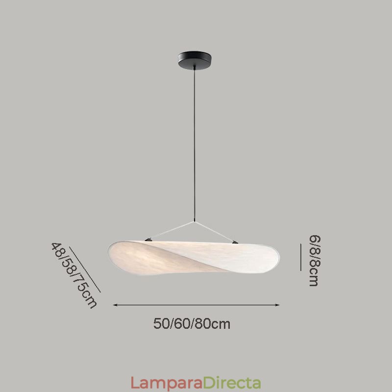 Lámpara de techo colgante de seda decorativa, luz blanca cálida