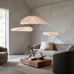 Lámpara de techo colgante de seda decorativa, luz blanca cálida