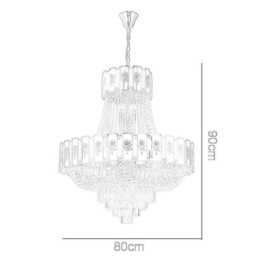 Lámpara colgante de cristal dorado, elegante y decorativa.