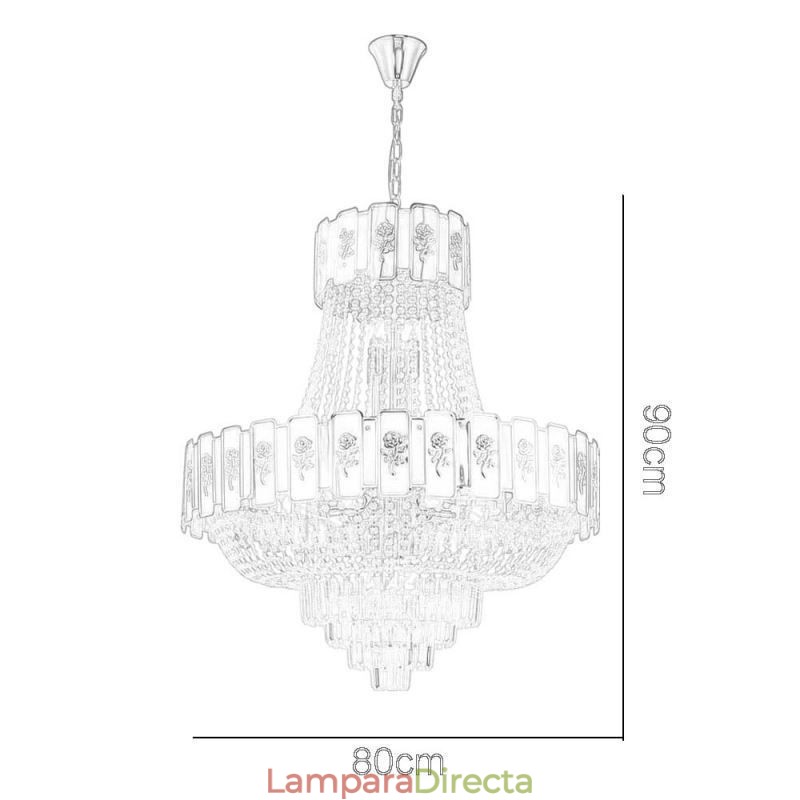 Lámpara colgante de cristal dorado, elegante y decorativa.