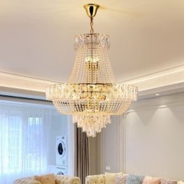 Lámpara colgante de cristal, lámpara de techo decorativa de lujo