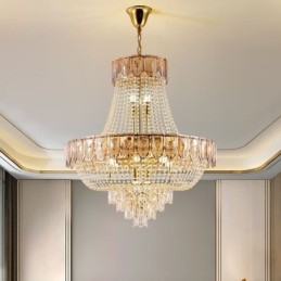 Lámpara colgante de cristal, lámpara de techo decorativa de lujo