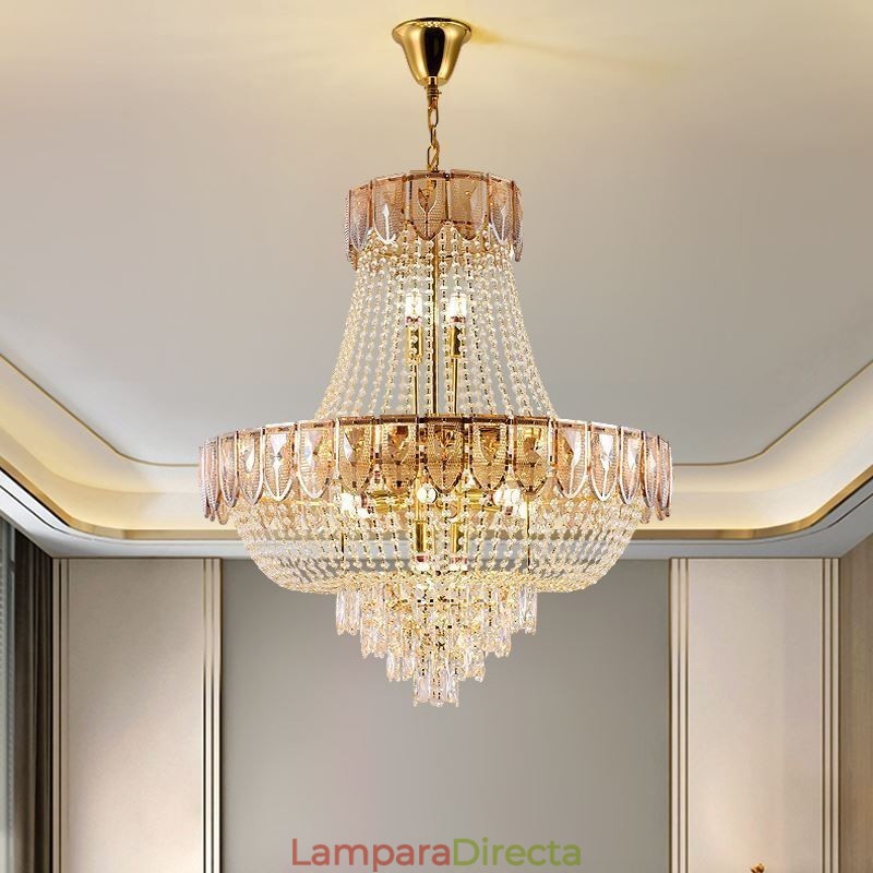 Lámpara colgante de cristal, lámpara de techo decorativa de lujo