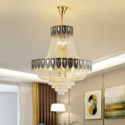 Lámpara colgante de cristal, lámpara de techo decorativa de lujo