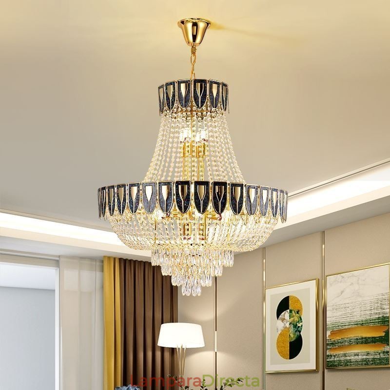 Lámpara colgante de cristal, lámpara de techo decorativa de lujo
