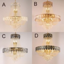 Lámpara colgante de cristal, lámpara de techo decorativa de lujo