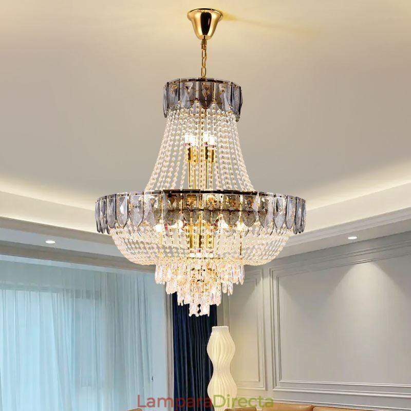 Lámpara colgante de cristal, lámpara de techo decorativa de lujo
