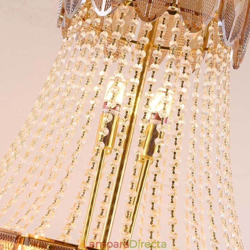 Lámpara colgante de cristal, lámpara de techo decorativa de lujo
