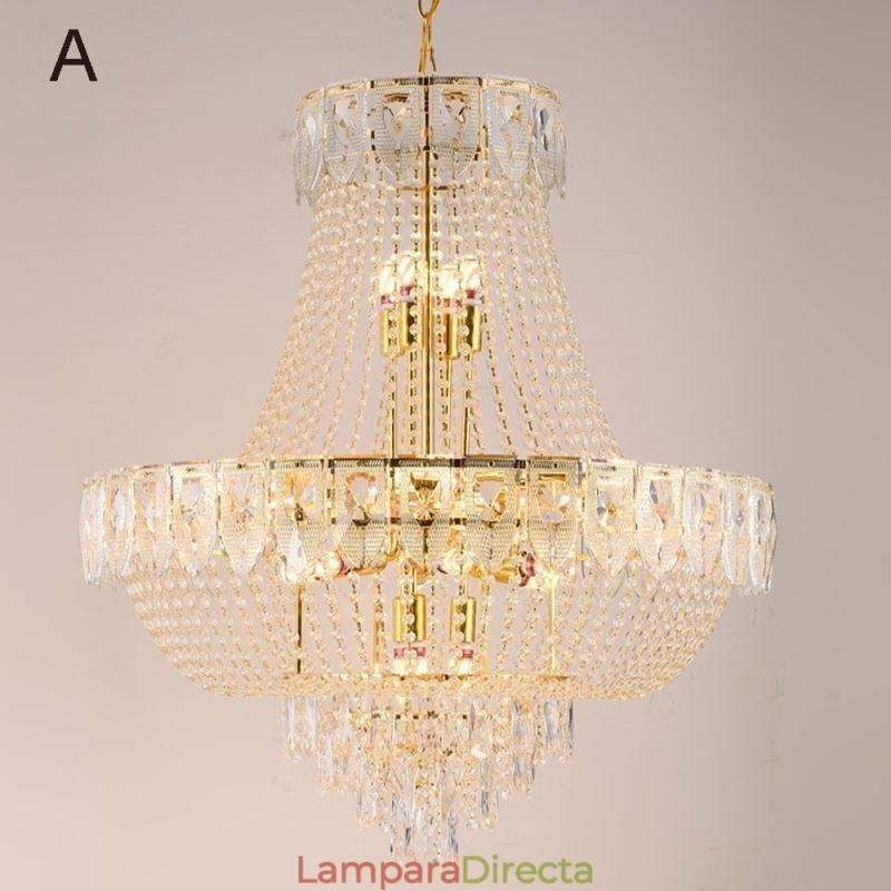 Lámpara colgante de cristal, lámpara de techo decorativa de lujo