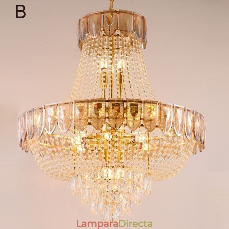 Lámpara colgante de cristal, lámpara de techo decorativa de lujo