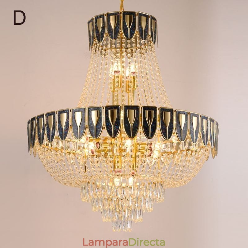 Lámpara colgante de cristal, lámpara de techo decorativa de lujo