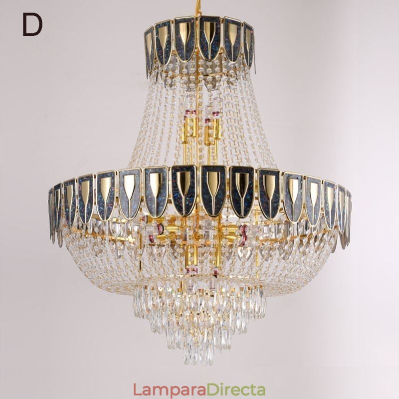 Lámpara colgante de cristal, lámpara de techo decorativa de lujo
