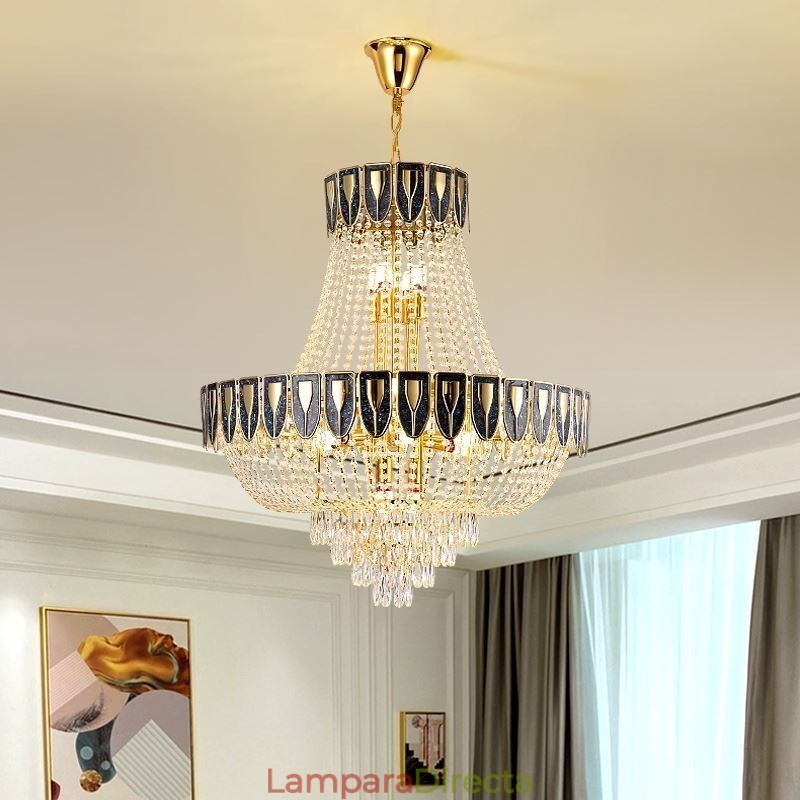 Lámpara colgante de cristal, lámpara de techo decorativa de lujo