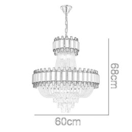 Lámpara colgante de cristal dorada de lujo, lámpara de techo decorativa
