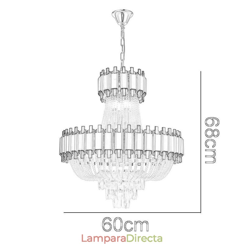 Lámpara colgante de cristal dorada de lujo, lámpara de techo decorativa